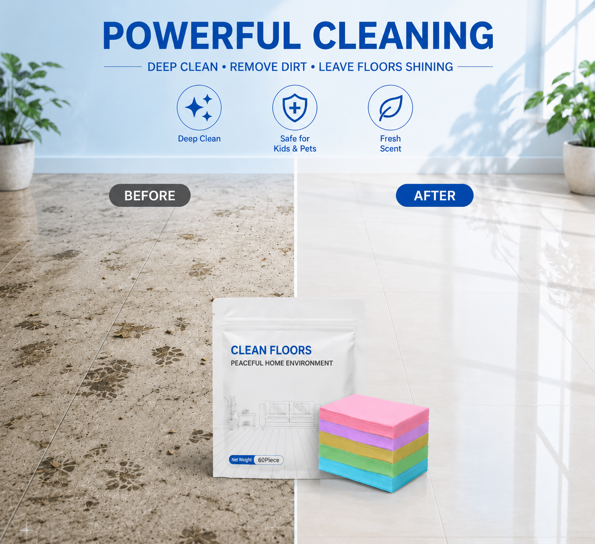 🔥 Buy 1 Get 1 Free ✨ Multi-Floor Cleaning Sheets (Clean / Polish / Brighten / Scent)（副本）