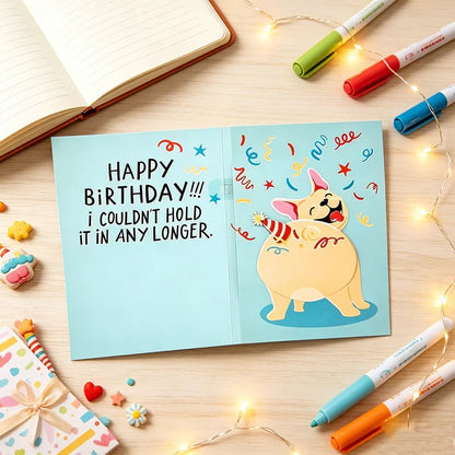 💨🐶 Hilarious Farting Dog Birthday Card | Interactive Sound & Motion Gag Gift 🎉