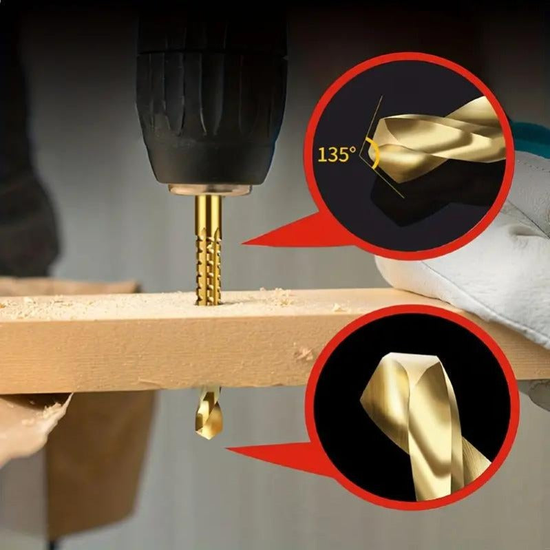 🔥🔥Last Day Buy 1 get 1🔥Ultra-Practical Titanium-Coated Drill Bit Set🔧