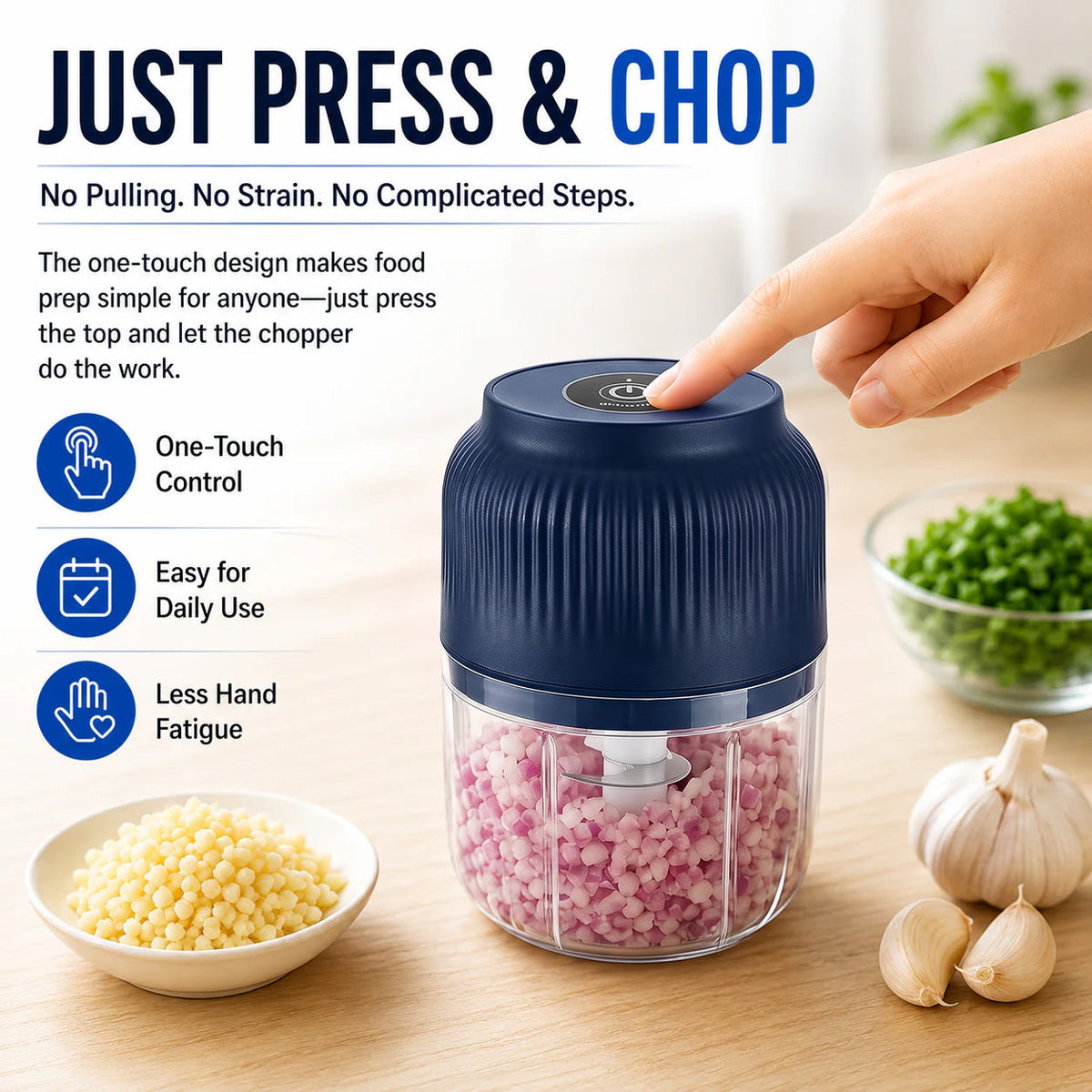 🔥Limited Time Buy One Get One Free!🔋 Wireless Mini Food Chopper with USB Charging✨upsell