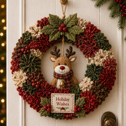 🔥LAST DAY 49% Off Last Day -🎄 3D Fabric Poke Wreath DIY Kit(📦Buy 2 Free Shipping)