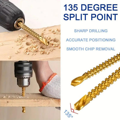 🔥🔥Last Day Buy 1 get 1🔥Ultra-Practical Titanium-Coated Drill Bit Set🔧