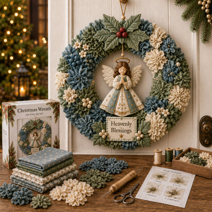 🔥LAST DAY 49% Off Last Day -🎄 3D Fabric Poke Wreath DIY Kit(📦Buy 2 Free Shipping)