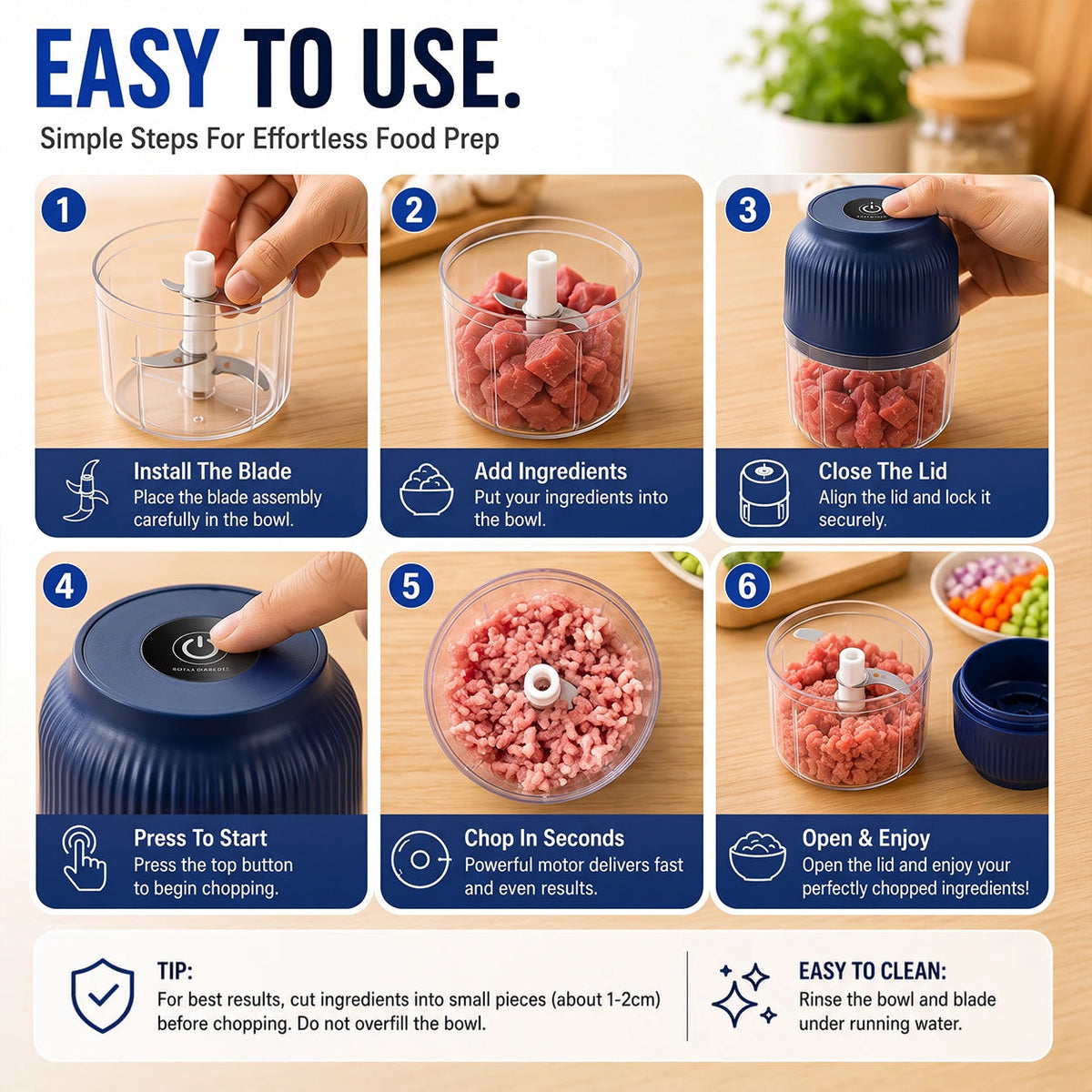 🔥Limited Time Buy One Get One Free!🔋 Wireless Mini Food Chopper with USB Charging✨upsell