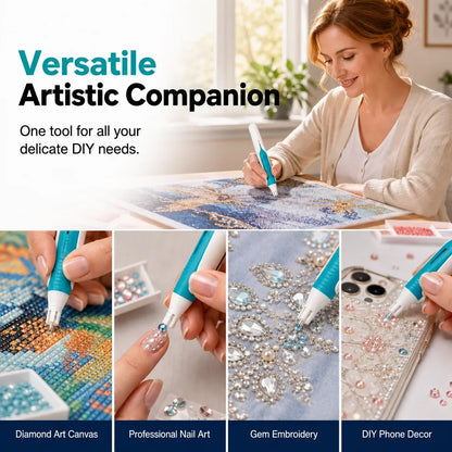 ⏰  Buy 3 Get 2 FREE – 💎 Automatic Diamond Painting Bead Dispenser Pen & Tray Set