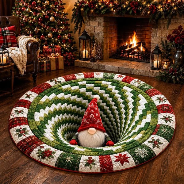 🎃🎄 3D Illusion Holiday Rug – Spooky Halloween & Christmas Magic for Your Home