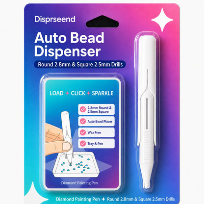 ⏰  Buy 3 Get 2 FREE – 💎 Automatic Diamond Painting Bead Dispenser Pen & Tray Set
