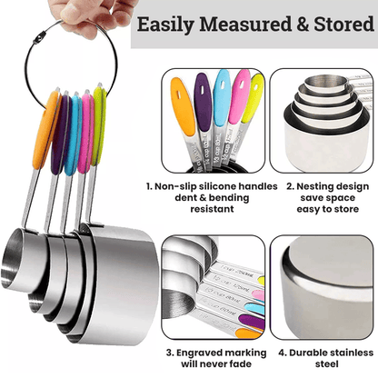 ⚡50K+ SOLD - Stainless Steel Magnetic Measuring Spoons Set