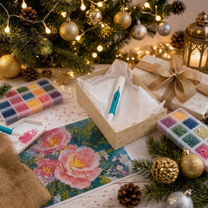 ⏰  Buy 3 Get 2 FREE – 💎 Automatic Diamond Painting Bead Dispenser Pen & Tray Set