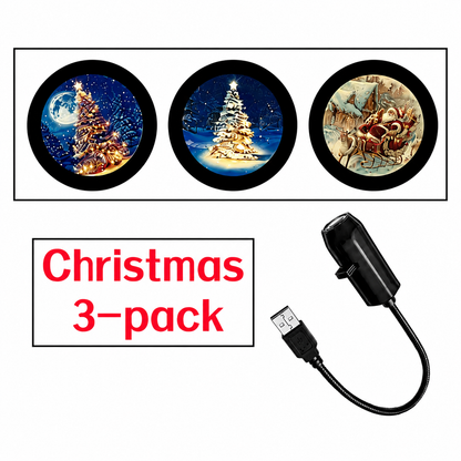 Plug-&-Play HD Christmas Projector – 6 or 10 Festive Scenes